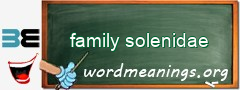 WordMeaning blackboard for family solenidae